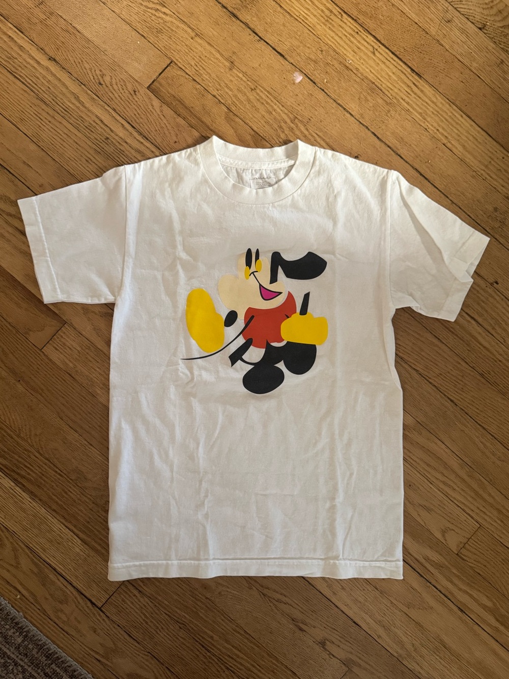 QUASI Skateboarding Mickey Mouse Tshirt Adult Small White 100% Cotton NWOT